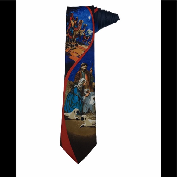 Hallmark Holiday Traditions Nativity Christmas Tie - Picture 1 of 7